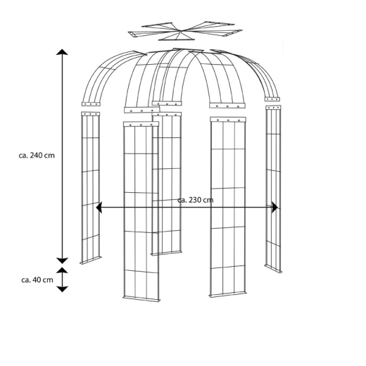 Pavillon 5-armig feuerverzinkt ca. 2450x2300x2300 mm