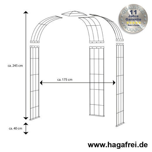 Pavillon 3-armig feuerverzinkt ca. 2450x1750x1100 mm