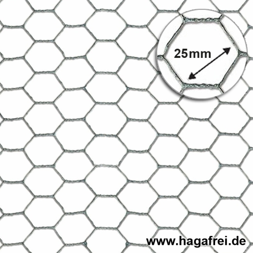 Sechseckgeflecht verzinkt 25x0,8mm 10m Rollen