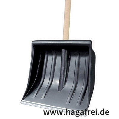 Schneeschaufel aus Kunststoff mit Stiel