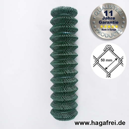 Maschendraht 25m Rolle grün Maschung 50x50mm, 2,8mm Drahtstärke