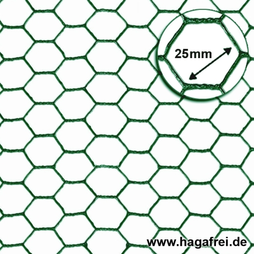 Sechseckgeflecht grün 25x1,0mm 25m Rollen