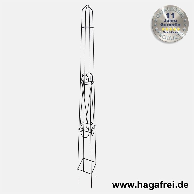 Obelisk Orelia quadratisch 170 cm schwarz