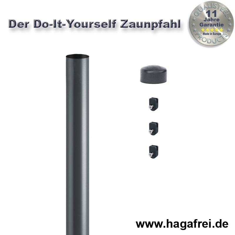 Do-It-Yourself Zaunpfahl verzinkt + anthrazit Ø34