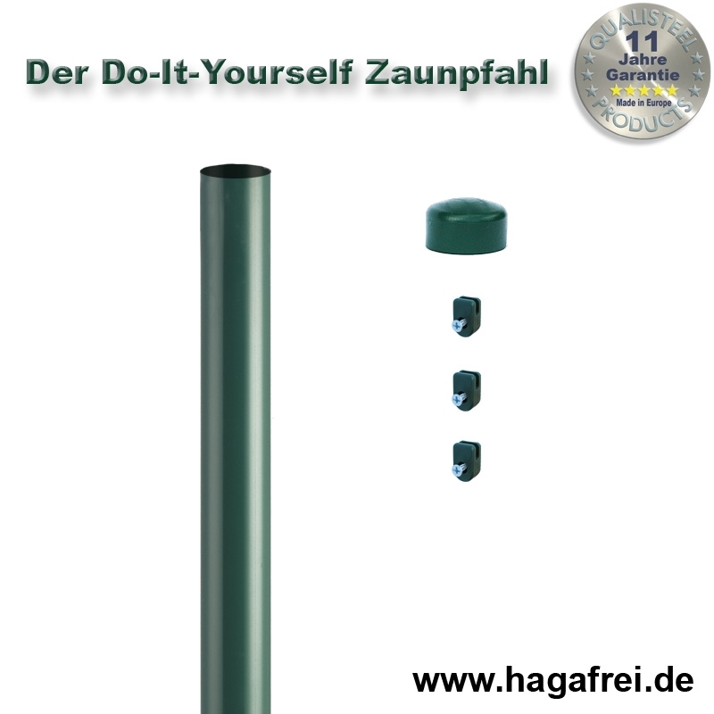 Do-It-Yourself Zaunpfahl Ø42mm verzinkt + grün