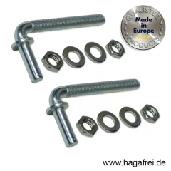 1 Paar Toraufhängungen M12 x 110 mm für Torpfosten 60 mm