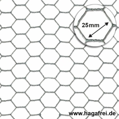 Sechseckgeflecht verzinkt 25x0,8mm 50m Rollen