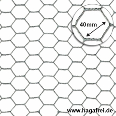 Sechseckgeflecht verzinkt 40x0,9mm 50m Rollen