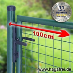 Gartentor zinkphosphatiert + grün für Maschendrahtzaun 1m Breite