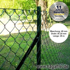 Profi-Set T-Profilpfosten Maschendraht 25m grün 40 x 40 x 2,8 mm