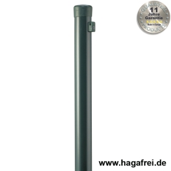 Zaunpfahl Ø60mm verzinkt + grün mit Drahthaltern