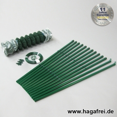 Spar-Zaunset Rundpfosten Maschendraht grün 60X60X2,8mm 1,75X25m