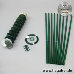 Spar-Zaunset Rundpfosten Maschendraht grün 60X60X2,8mm 0,80X15m