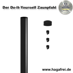 Do-It-Yourself Zaunpfahl verzinkt + schwarz Ø42